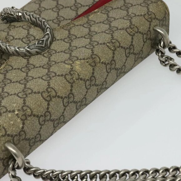 GUCCI GG Supreme Chain Dionysus Bag PVC Beige Silver 400249 Auth bs28270 - Picture 7 of 16